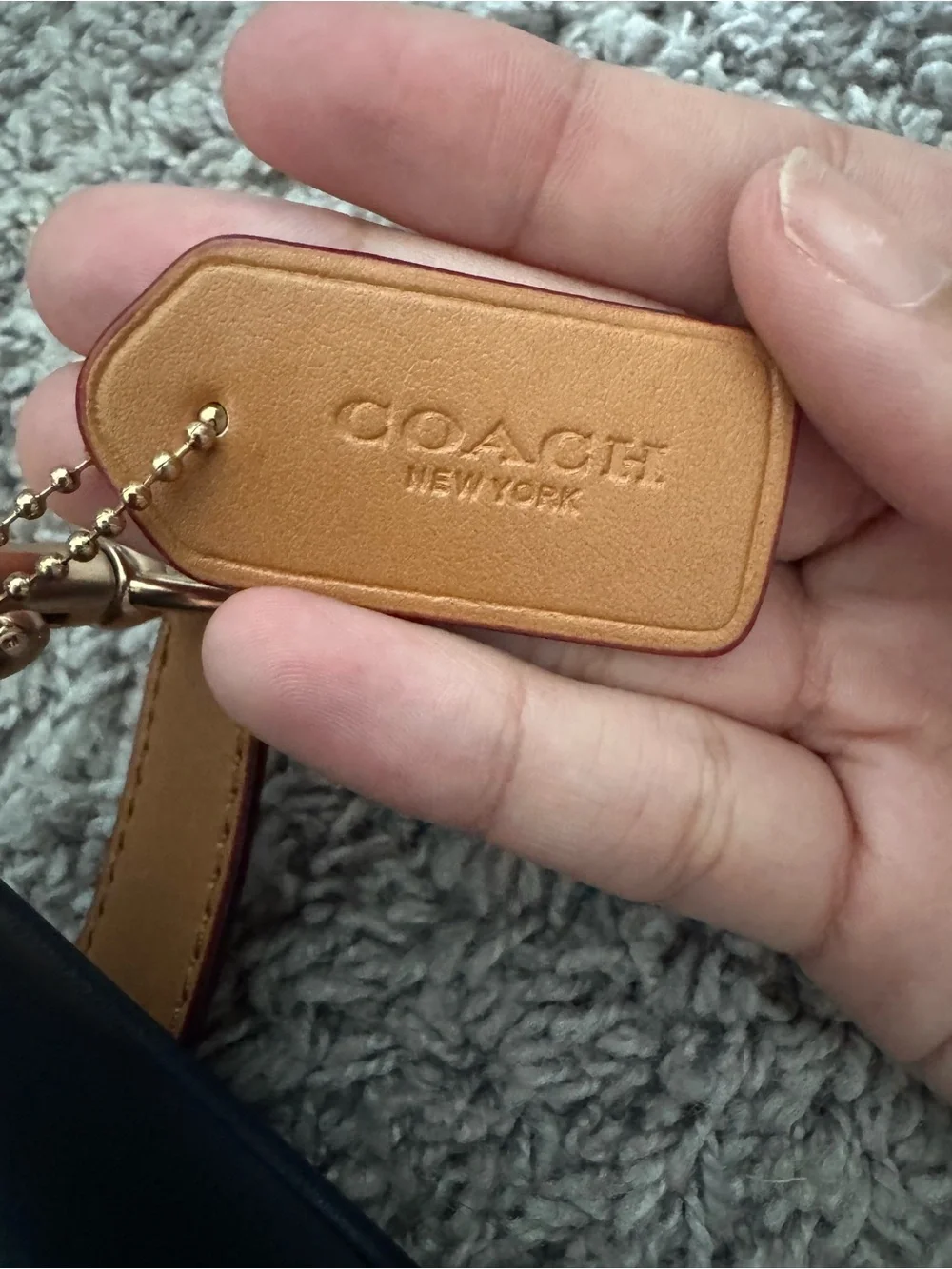 Coach Blue Signature Canvas Crossbody with Brown Leather Strap